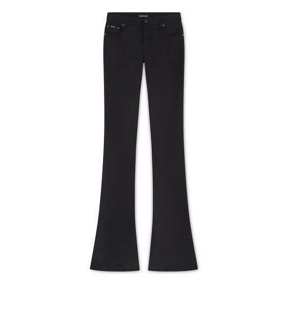 TOM FORD STRETCH DENIM FLARE PANTS - BLACK