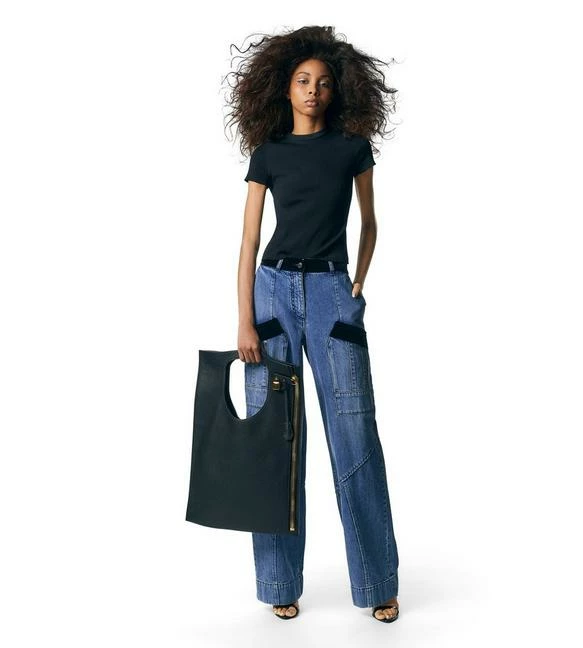 TOM FORD DENIM & VELVET WIDE LEG PANTS - LIGHT BLUE - Image 3