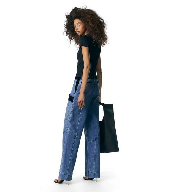 TOM FORD DENIM & VELVET WIDE LEG PANTS - LIGHT BLUE - Image 4