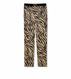 TOM FORD ZEBRA PRINTED SILK PJ PANTS - BLACK + BEIGE