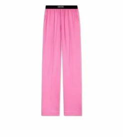 TOM FORD STRETCH SILK SATIN PJ PANTS - ROSE BLOOM