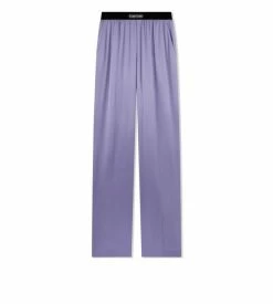 TOM FORD STRETCH SILK SATIN PJ PANTS - PALE PARMA VIOLET