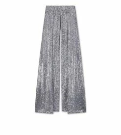 TOM FORD ALL OVER SEQUINS PAREO PANTS - LIGHT GREY