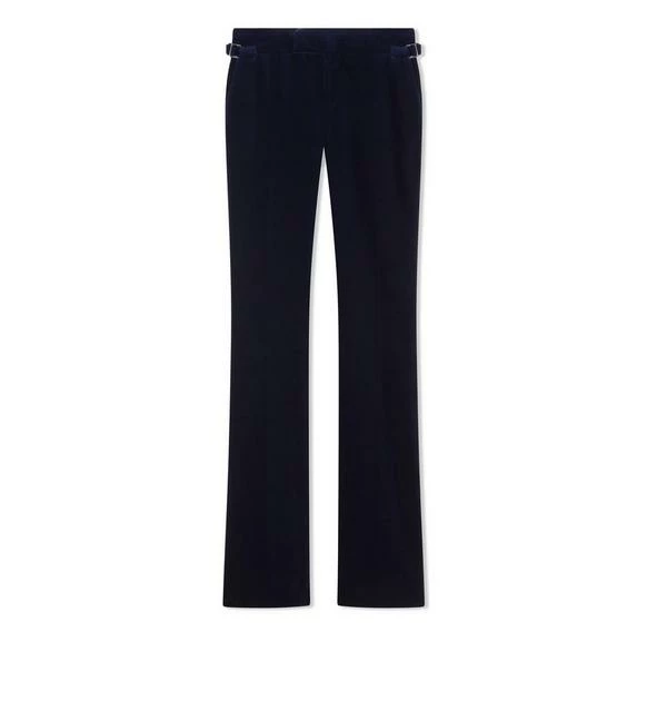 TOM FORD COTTON VELVET FLARE PANTS - INK