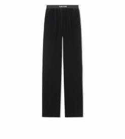 TOM FORD LIGHTWEIGHT VELVET PJ PANTS - BLACK