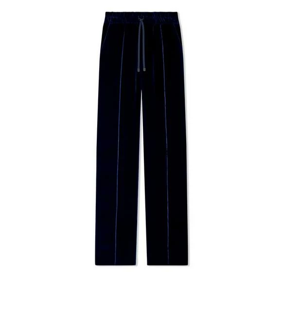 TOM FORD VISCOSE VELVET TAILORED JOGGERS - INK BLUE