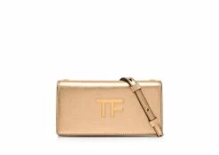 TOM FORD TEXTURED LAMINATED LEATHER TF MINI BAG - GOLD