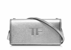 TOM FORD METALLIC PALMELLATO TF MINI BAG - SILVER