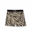TOM FORD ZEBRA PRINTED SILK BOXER SHORTS - BLACK + BEIGE