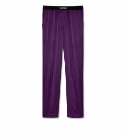 TOM FORD SILK PAJAMA PANTS - PLUM