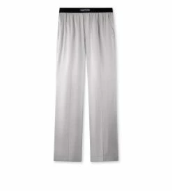 TOM FORD SILK PAJAMA PANTS - LIGHT GREY