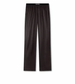 TOM FORD SILK PAJAMA PANTS - DARK BROWN