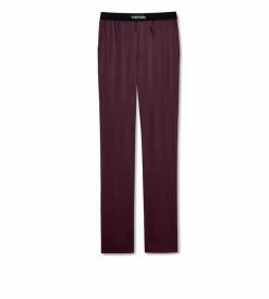 TOM FORD SILK PAJAMA PANTS - WINE