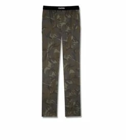 TOM FORD TRUE CAMO SILK PAJAMA PANTS - DEEP OLIVE