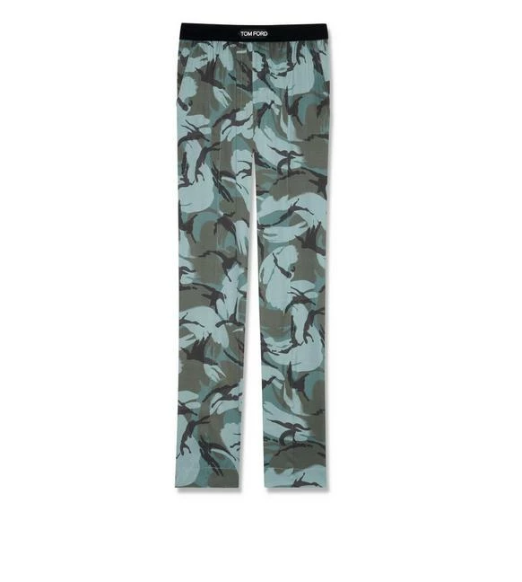 TOM FORD TRUE CAMO SILK PAJAMA PANTS - AQUARELLI