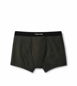 TOM FORD COTTON BOXER BRIEFS - MILITARY GREEN