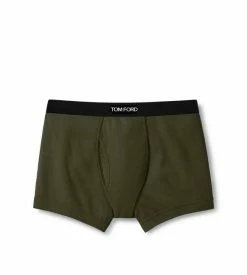 TOM FORD COTTON BOXER BRIEFS - BROWN OLIVE