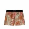 TOM FORD DUSTY HIBISCUS SILK BOXERS - PINK/GREEN
