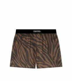 TOM FORD ZEBRA SILK BOXERS - CARAMEL