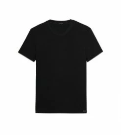 TOM FORD COTTON MODAL CREWNECK T-SHIRT - BLACK