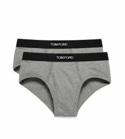 TOM FORD COTTON BRIEFS TWO PACK - GREY
