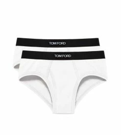 TOM FORD COTTON BRIEFS TWO PACK - WHITE