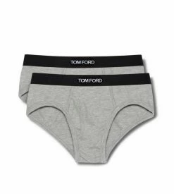 TOM FORD COTTON MODAL BRIEFS TWO PACK - GREY