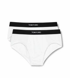 TOM FORD COTTON MODAL BRIEFS TWO PACK - WHITE