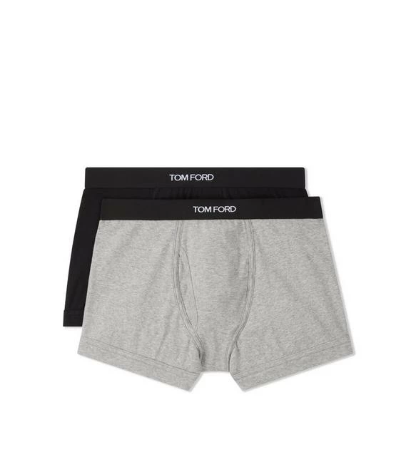 TOM FORD COTTON BOXER BRIEFS TWO PACK - BLACK/GREY