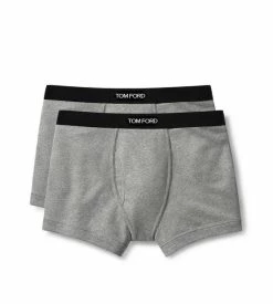 TOM FORD COTTON BOXER BRIEFS TWO PACK - GREY