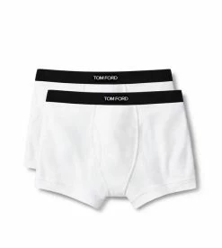TOM FORD COTTON BOXER BRIEFS TWO PACK - WHITE