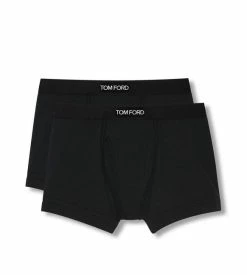 TOM FORD COTTON MODAL BOXER BRIEFS TWO PACK - BLACK