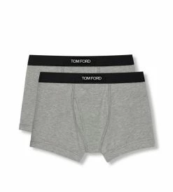 TOM FORD COTTON MODAL BOXER BRIEFS TWO PACK - GREY