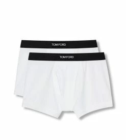 TOM FORD COTTON MODAL BOXER BRIEFS TWO PACK - WHITE