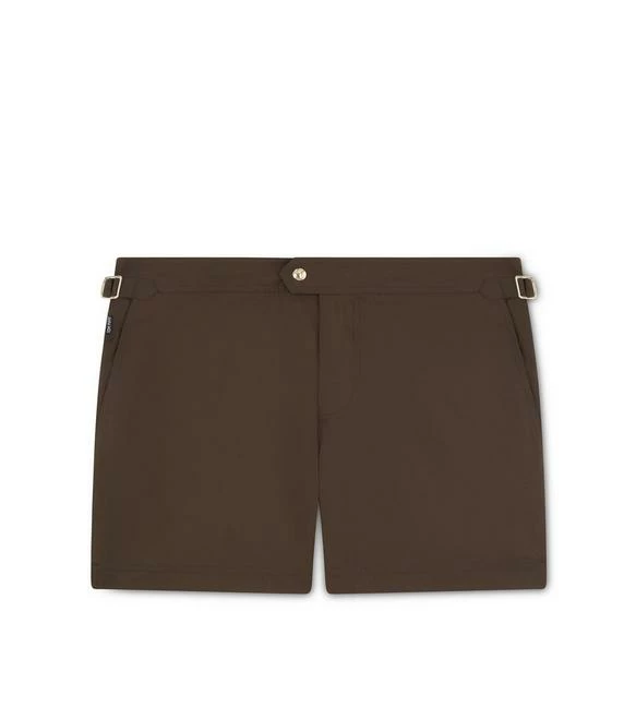 TOM FORD NYLON SWIM SHORTS - DARK BROWN