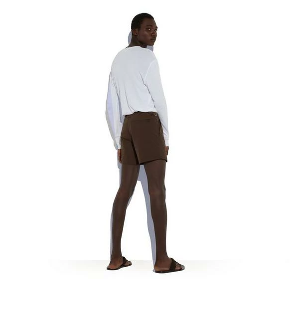 TOM FORD NYLON SWIM SHORTS - DARK BROWN - Image 3