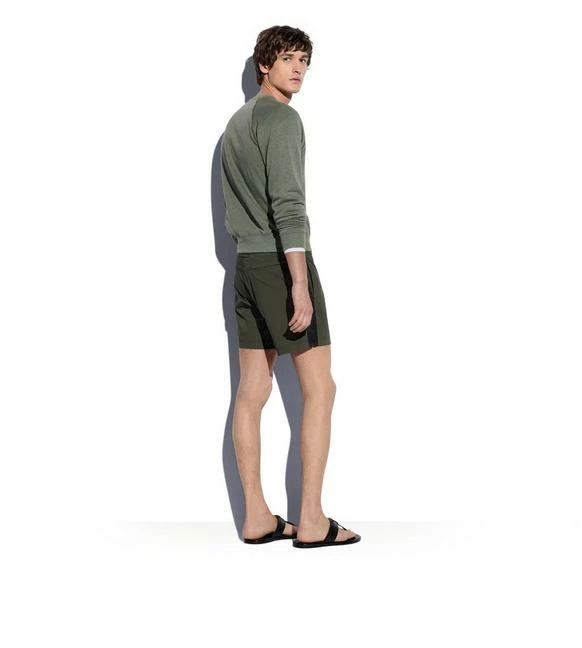 TOM FORD NYLON STRIPED SWIM SHORT - OLIVE - Image 3