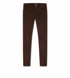 TOM FORD MOLESKIN STRETCH SLIM FIT DENIM - DARK BROWN