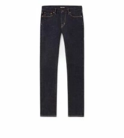 TOM FORD STRAIGHT FIT STRETCH JAPANESE SELVEDGE DENIM - BLUE