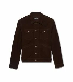 TOM FORD MOLESKIN SLIM FIT JACKET - DARK BROWN