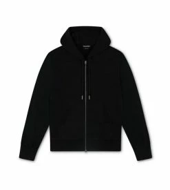 TOM FORD CASHMERE BLEND HOODIE - BLACK