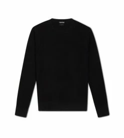 TOM FORD COTTON SILK LINK RIBS CREW NECK - BLACK