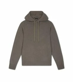 TOM FORD SEAMLESS CASHMERE HOODIE - MUD