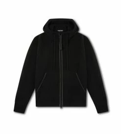 TOM FORD CASHMERE HOOD ZIP THROUGH KNIT - BLACK
