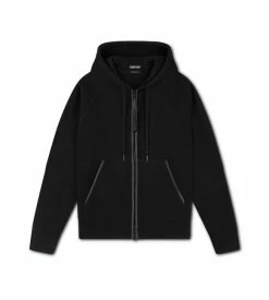 TOM FORD DOUBLE FACE CASHMERE HOODIE - BLACK