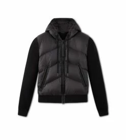 TOM FORD NYLON DOWN CASHMERE BLEND HOODED BLOUSON - BLACK