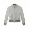 TOM FORD LIGHT SUEDE HARRINGTON JACKET - LIGHT GREY
