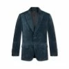 TOM FORD CASHMERE SUEDE SARTORIAL BLAZER - PETROL