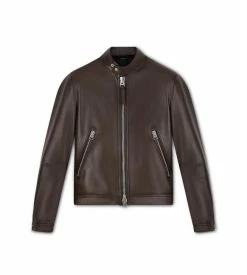 TOM FORD NAPPA PLONGE CAFÉ RACER - DARK BROWN