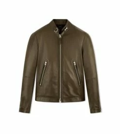 TOM FORD NAPPA PLONGE CAFÉ RACER - DARK KHAKI